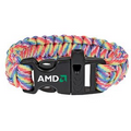 Rainbow Paracord Bracelet w/ Whistle